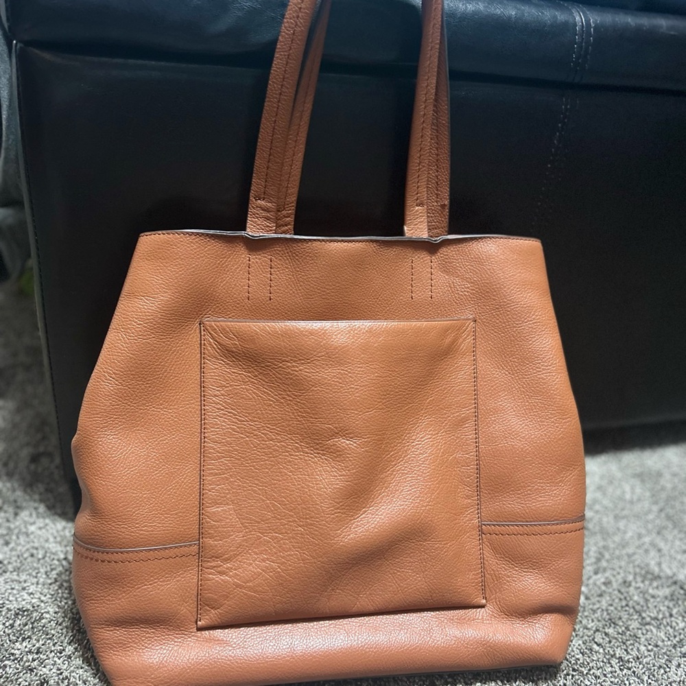 J. Crew Tan Leather Tote Bag